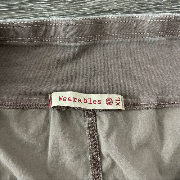 XCVI Wearables Iris Crop Pants XL Ruched Cropped Capri Pull On Tan Light Brown - Picture 13 of 14